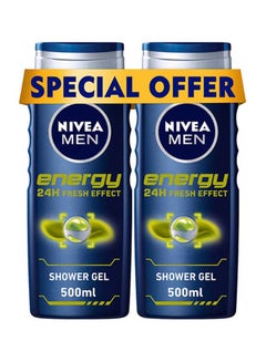 Buy Pack Of 2 Energy 24h Fresh Shower Gel 500ml in UAE