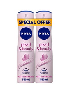 Buy Pack Of 2 Pearl And Beauty Antiperspirant Spray 150ml in UAE