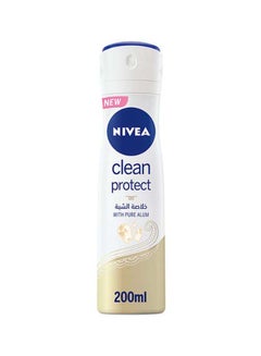 Buy Clean Protect With Pure Alum Antiperspirant For Women Spray 200ml in UAE