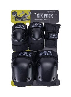 Buy 6 Pack Adults With Knee Pads, Elbow Pads & Wrist Guards Black XS in UAE