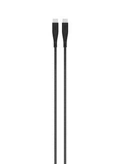 Buy Super Strong And Flexible Type C-C Cable 100W 1.5Mtr Black/Grey in UAE