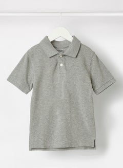 Buy Boys Basic Cotton Polo Grey in UAE