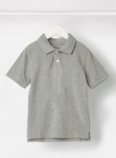 Buy Boys Basic Cotton Polo Light Grey in UAE