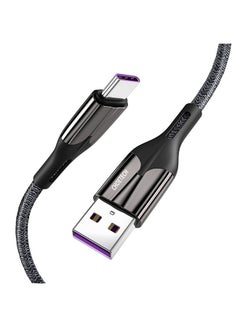اشتري كابل سوبر تشارج للشحن السريع USB Type C 5 أمبير لهاتف هواوي P30 وP20 وميت 20 وميت 20 برو و هونر 20 و هونر V20 أسود في الامارات
