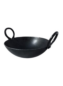 Buy Iron Deep Kadai/Wok Black 18cm in UAE