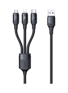 Buy 3 in 1 Aluminum alloy Multi-Function Universal Fast Charging Data Cable Black in UAE