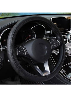 Buy AGC Luxury Steering Wheel Cover For Medium Size Universal Car Black in Saudi Arabia