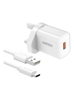Buy 3.0 USB Fast Charger For Samsung/Huawei/Xiaomi White in UAE