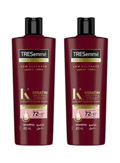 Buy Keratin Smooth Shampoo With Argan Oil Multicolour 2x400ml in UAE