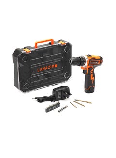 Buy Cordless Drill Set With Tool Bag Black/Orange in Saudi Arabia