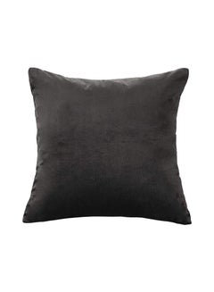 Buy Velvet Decorative Cushion Grey 40x40cm in Saudi Arabia