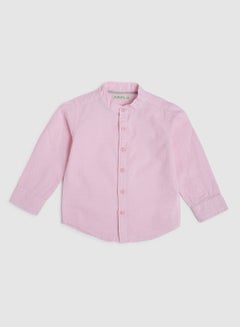 Buy Casual Collared Neck Shirt Pink in UAE