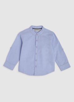 Buy Baby Boys Collared Neck Long  Sleeve Shirt Sky Blue in UAE