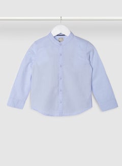 Buy Boys Collar Neck Shirt Long Sleeve ocean Blue in UAE