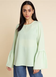 Buy Plain Casual Top Green in Saudi Arabia