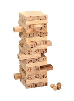 اشتري لعبة مكعبات بناء جينغا على شكل برج من الخشب مكونة من 51 قطعة في السعودية