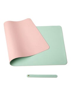 اشتري Double-Sided Universal Desk Mat, Desktop & Keyboard Mat, Large Mouse Pad PU Leather Waterproof Mat for Office Laptops, Home Table Protector [80x40cm] Pink, Green في الامارات