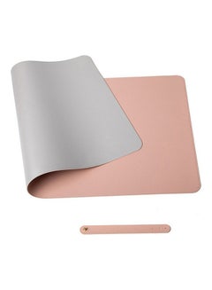 اشتري Double-Sided Universal Desk Mat, Desktop & Keyboard Mat, Large Mouse Pad PU Leather Waterproof Mat for Office Laptops, Home Table Protector [80x40cm] Silver, Pink في الامارات