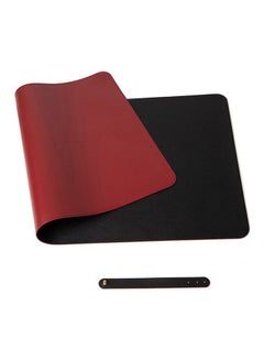 Buy Double-Sided Universal Desk Mat, Desktop & Keyboard Mat, Large Mouse Pad PU Leather Waterproof Mat for Office Laptops, Home Table Protector [80x40cm] Black, Red in UAE