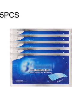 Buy 5-Piece Anti-Sensitive Double Elastic Gel 3D Teeth Whitening Strips White 13 X 1 X 6cm in Egypt