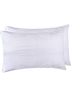 Buy 2-Piece Waterproof Pillow Protector Set Cotton White 50x75cm in UAE