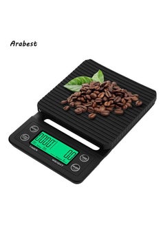 Buy Drip Coffee Digital Scale With Timer Electronic Black in UAE