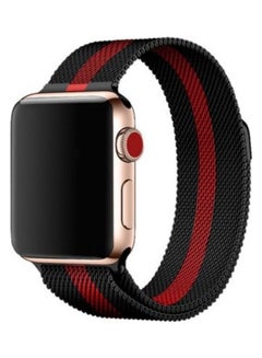 Buy Stainless Steel Milanese Loop Mesh Band for Apple Watch 7/6/SE/5/4/3/2/1 38mm/40mm/41mm Black/Red in UAE