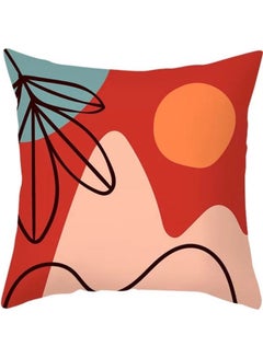 Buy Trendy Boho Leaves Printed Cushion Cover Multicolour in UAE