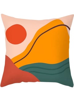 Buy Abstruct Printed Decorative Cushion Cover Multicolour 45x45cm in UAE