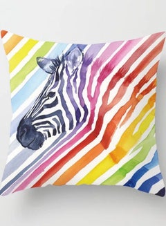 Buy Zebra Printed Decorative Cushion Cover Multicolour 45x45cm in UAE