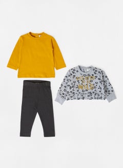 Buy Baby Clothing Set Yellow/Grey in Saudi Arabia