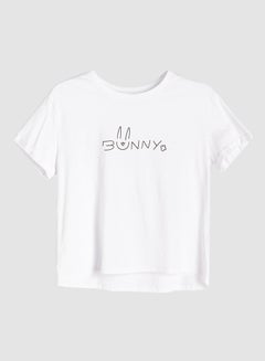 Buy Bunny Print T-Shirt White in Saudi Arabia