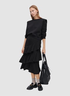 Buy Ruffled Midi Skirt Black in Egypt