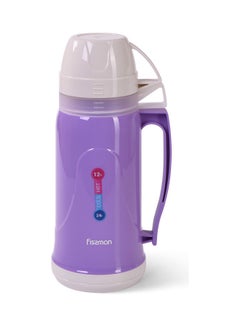 Buy Vacuum Flask with Glass Liner And Plastic Case Purple 1000ml in UAE