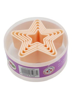 Buy 5-Piece Star Shape Cookie Cutter Yellow 9.5cm in Saudi Arabia