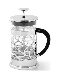اشتري French Press Coffee Maker Borosilicate Glass Bicerin Series Silver/Transparent 600ml في الامارات