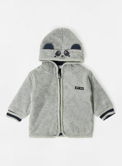 Buy Baby Hooded Jacket Grey in Saudi Arabia