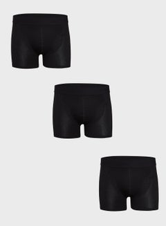 Buy 3 Pack Logo Band Trunks Black in UAE