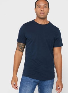 Buy Essential Crew Neck T-Shirt Navy Blue in UAE