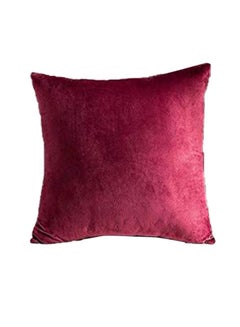 Buy Velvet Decorative Cushion Red 30x30cm in Saudi Arabia