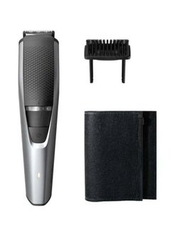 Buy Beard Trimmer With Comb And Storage Pouch Black/Grey in UAE