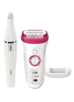 Buy Silk-epil 9 Wet And Dry Epilator 9-538 Legs, Body And Face White/Pink in UAE