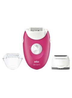 Buy Silk Epil 3 3-410 Corded Hair Epilator Pink/White in Saudi Arabia