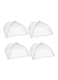 Buy 4-Piece Pop-Up Mesh Food Covers Tent White 43 x 43cm in UAE