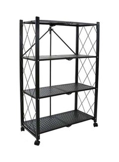 Buy 4-Tire Scratch-Resistant Storage Rack Black 71.5x36.5x127.5cm in Saudi Arabia