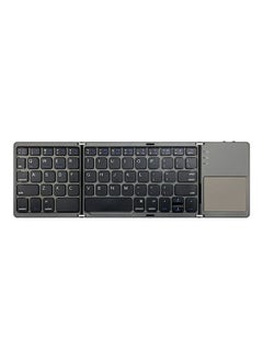 Buy English Mini Folding Wireless Bluetooth Keyboard With Touchpad Black in Saudi Arabia