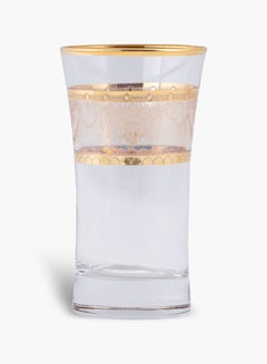 Buy 6-Piece Royal Tumbler Clear/Gold 13.5cm in UAE