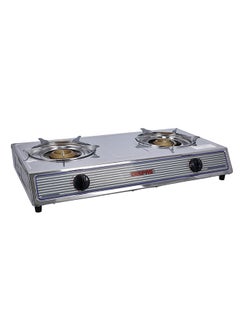 Buy Stainless Steel Gas Cooker| 2 Heavy Duty Cast Iron Burner With Electroplated Pan Support| Low Gas Consumption And Energy Efficient Burners| Auto Ignition System, LPG Gas Stove, Perfect For Homes, Apartments, 2 Years Warranty GGC31033 Silver in UAE