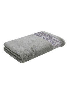 Buy Border Bath Towel Grey 70 x 140cm in UAE