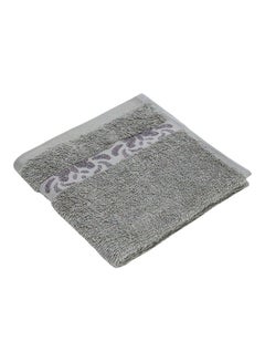 Buy Border Face Towel Grey 33 x 33cm in UAE